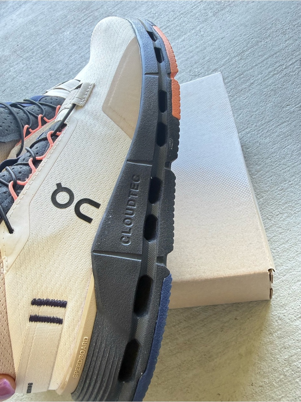 On Cloudnova 2 Dew & Black Sneakers with Coral Accents - Picture 6 of 14